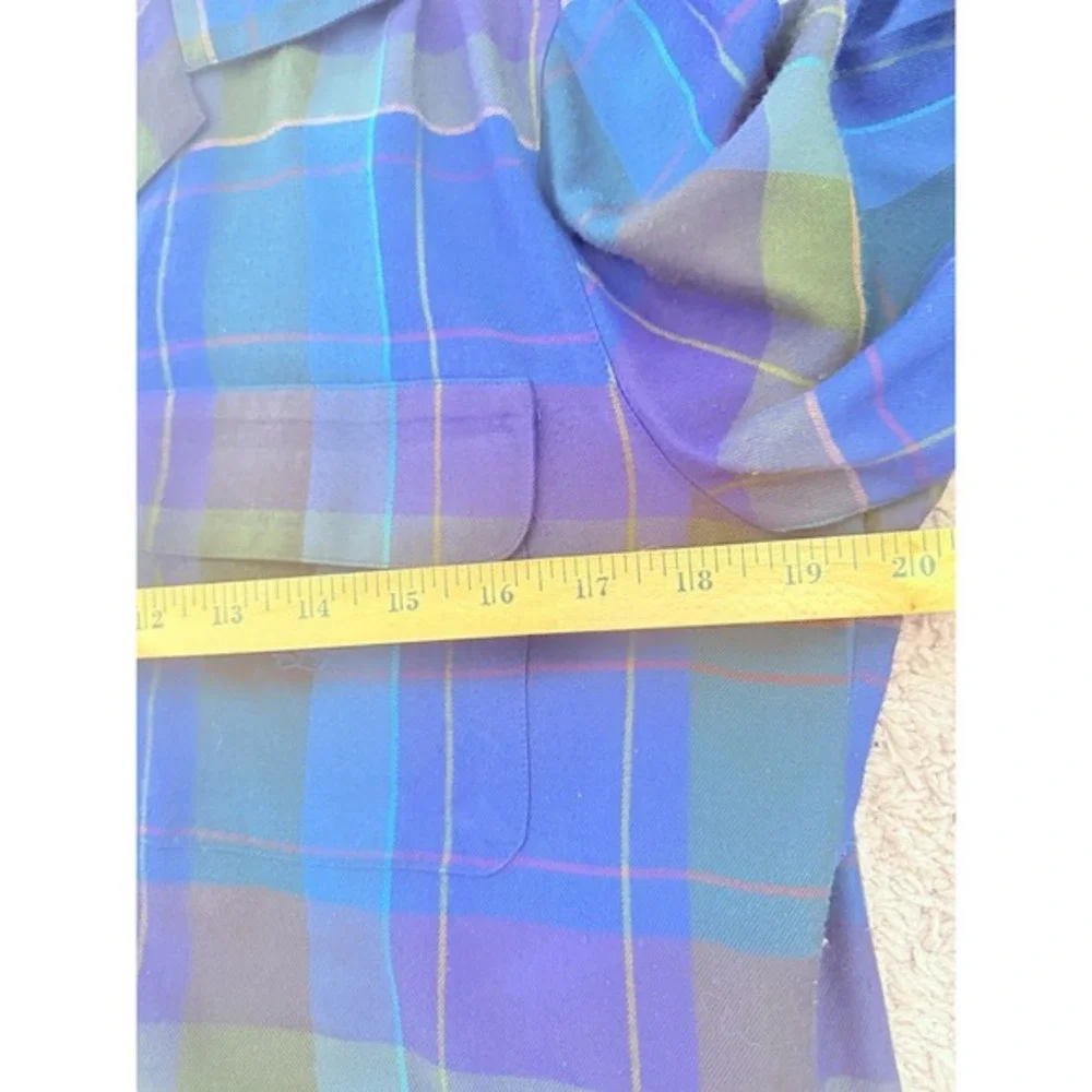 Ralph Lauren Womens PJ‎ Top – Size 6 Plaid Button Down Crest Logo – Soft